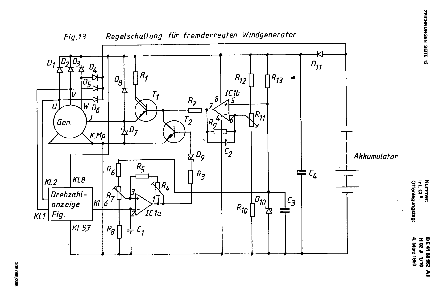 Autolichtmaschine als Windgenerator